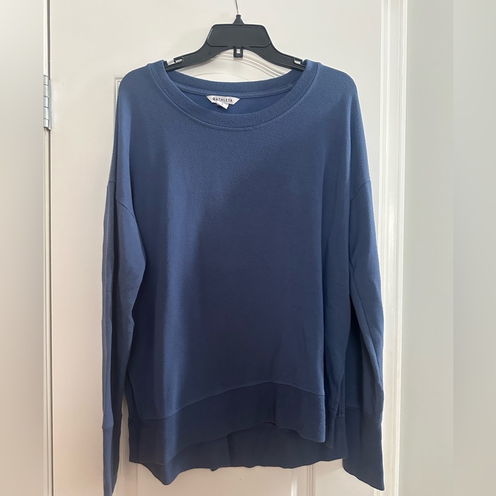 Athleta Coaster Luxe Sweatshirt in blue Size Large